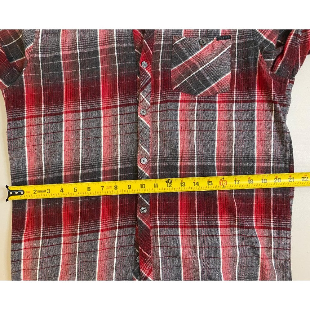 O'Neill Plaid Flannel Shirt Size L 90s Long Sleeve Grunge‎ Surf Skateboard Cali - Picture 13 of 16